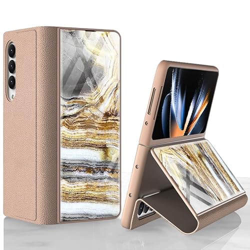 COQUE Galaxy Z Fold 4 5G Hülle,Ultradünne Handyhülle aus glänzend lackiertem 9H-Glas,Faltbare Handyhülle für Samsung Galaxy Z Fold 4 5G-Marmorierung 9 von COQUE