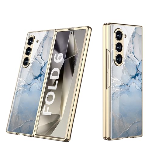 COQUE Galaxy Z Fold 6 5G Hülle,ultradünnes 9H Glas glänzend lackierte Handyhülle,Faltbare Handyhülle für Samsung Galaxy Z Fold 6 5G-Graublau COQUE Galaxy Z Fold 6 5G Hülle,ultradünnes 9H Glas glänzend lackierte Handyhülle,Faltbare Handyhülle für Samsung Galaxy Z Fold 6 5G-Graublau von COQUE