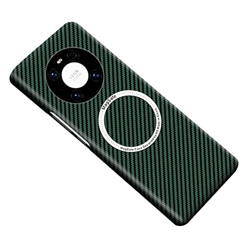 COQUE Handyhülle Huawei Mate 40 Pro 4G Hülle, Ultra Slim Magnetic Carbon Fiber Shell, Drop-Resistant Integrated Handy Case for Huawei Mate 40 Pro 4G-Grün von COQUE