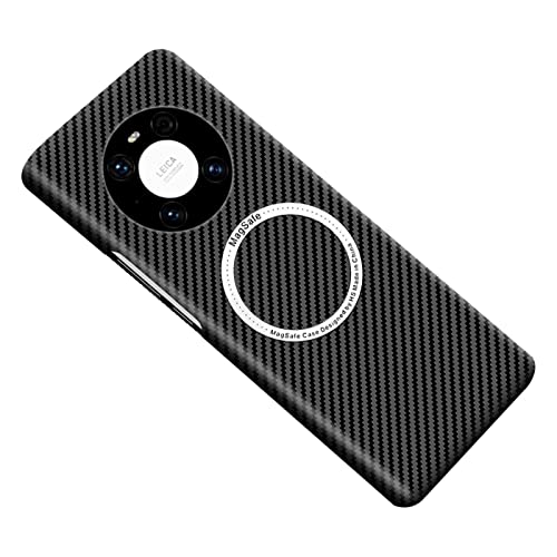 COQUE Handyhülle Huawei Mate 40 Pro 4G Hülle, Ultra Slim Magnetic Carbon Fiber Shell, Drop-Resistant Integrated Handy Case for Huawei Mate 40 Pro 4G-Schwarz von COQUE