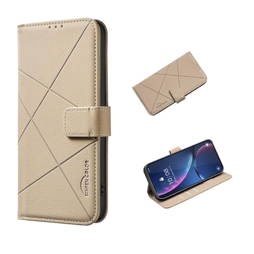 COQUE Hülle Für Samsung Galaxy A56 Handyhülle, Diamant-Dreieck-Muster 3 Kartenfach-Geldbörse RFID-Schutz Samsung Galaxy A56 Schutzhülle-Khaki COQUE Hülle Für Samsung Galaxy A56 Handyhülle, Diamant-Dreieck-Muster 3 Kartenfach-Geldbörse RFID-Schutz Samsung Galaxy A56 Schutzhülle-Khaki von COQUE