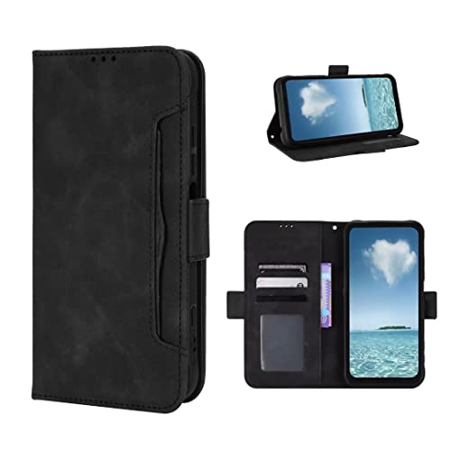 COQUE Hülle Infinix Hot 40 Pro 4G Klapphülle,Seitlicher magnetischer Multi-Slot Visitenkartenhalter Wallet Case,Flip Phone Cover für Infinix Hot 40 Pro 4G-Schwarz von COQUE