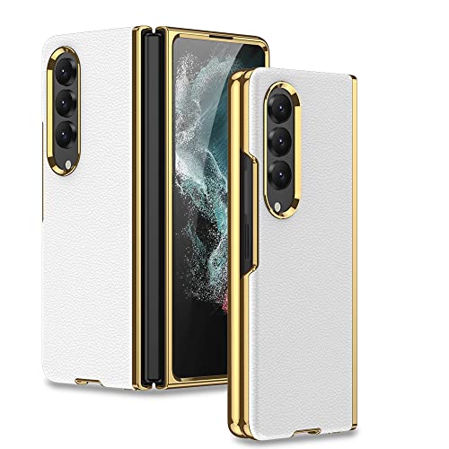 COQUE Hülle Samsung Galaxy Z Fold 4 Holster, Slim 3D Curved Full Foreskin Folding Shell, Shock-Proof Drop-Proof Folding Phone Case for Samsung Galaxy Z Fold4 5G-Weiß von COQUE