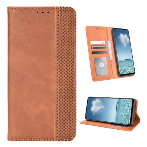 COQUE Hülle für Doogee Note 58 Pro, Magnetverschluss Vintage-Streifen Kartenfach Wallet-Hülle, Doogee Note 58 Pro Flipcover-Hülle-Braun COQUE Hülle für Doogee Note 58 Pro, Magnetverschluss Vintage-Streifen Kartenfach Wallet-Hülle, Doogee Note 58 Pro Flipcover-Hülle-Braun von COQUE