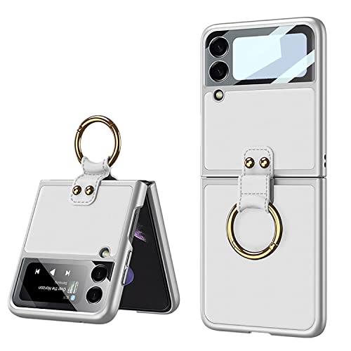 COQUE Hülle für Galaxy Z Flip 3 5G Hülle, ultradünne, raffinierte Lederhülle mit ringförmiger Videohalterung, Faltbare Handyhülle für Samsung Galaxy Z Flip 3 5G-Silber COQUE Hülle für Galaxy Z Flip 3 5G Hülle, ultradünne, raffinierte Lederhülle mit ringförmiger Videohalterung, Faltbare Handyhülle für Samsung Galaxy Z Flip 3 5G-Silber von COQUE