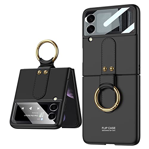COQUE Hülle für Galaxy Z Flip 4 5G Hülle,Shell Film All-Inclusive Handyhülle mit Ring-Videoständer,Faltbare Handyhülle für Samsung Galaxy Z Flip 4 5G-Schwarz COQUE Hülle für Galaxy Z Flip 4 5G Hülle,Shell Film All-Inclusive Handyhülle mit Ring-Videoständer,Faltbare Handyhülle für Samsung Galaxy Z Flip 4 5G-Schwarz von COQUE
