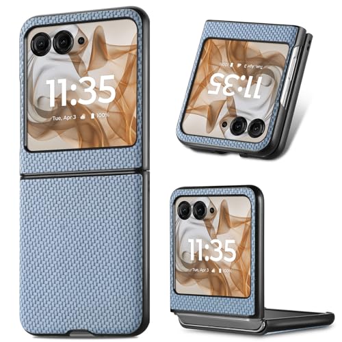 COQUE Hülle für Motorla Razr 60 Fiber Patterned Leder Anti Drop Handyhülle-Blau COQUE Hülle für Motorla Razr 60 Fiber Patterned Leder Anti Drop Handyhülle-Blau von COQUE