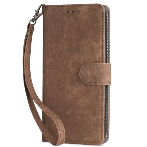 COQUE Hülle für Nothing Phone 3a Pro Hülle, (Stoßfestes) Flip Cover, (RFID) Schutz Premium Lederhülle Mit Kartensteckplatz-Braun von COQUE