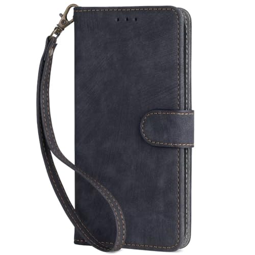 COQUE Hülle für Nothing Phone 3a Pro Hülle, (Stoßfestes) Flip Cover, (RFID) Schutz Premium Lederhülle Mit Kartensteckplatz-Schwarz von COQUE