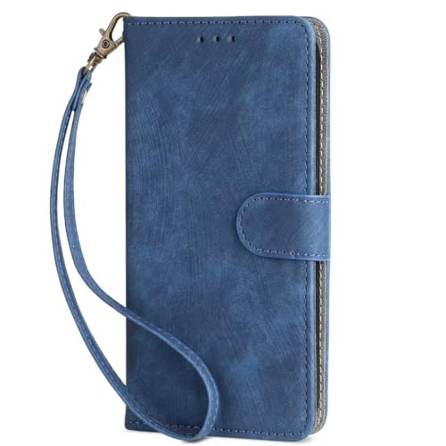 COQUE Hülle für Oppo Find X8 Ultra 5G Hülle, (Stoßfestes) Flip Cover, (RFID) Schutz Premium Lederhülle Mit Kartensteckplatz-Blau von COQUE