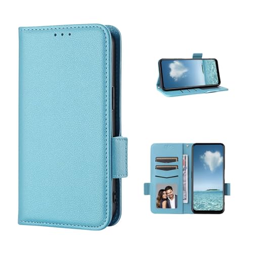 COQUE Hülle für Oppo Find X8s 5G Hülle, Seitlicher Magnetverschluss Mit Litschi-Muster (stoßfest) Klappe Mit Kartensteckfach-Blau von COQUE