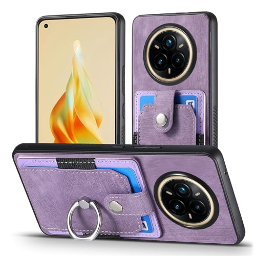 COQUE Hülle für Oppo Realme 14 Pro Plus, Lederoptik Retro Handyhülle mit Kartenfach und Ring, Klappbare Handyhülle für Oppo Realme 14 Pro Plus-Violett COQUE Hülle für Oppo Realme 14 Pro Plus, Lederoptik Retro Handyhülle mit Kartenfach und Ring, Klappbare Handyhülle für Oppo Realme 14 Pro Plus-Violett von COQUE