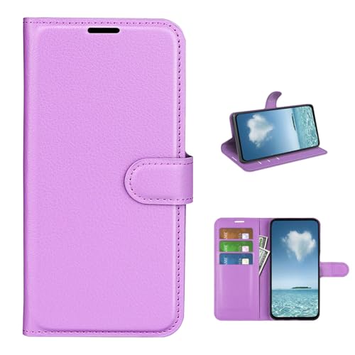 COQUE Hülle für Samsung Galaxy M16 Shell,Lychee Pattern Flip Cover mit Kartensteckplatz Lederhülle für Samsung Galaxy M16-Lila COQUE Hülle für Samsung Galaxy M16 Shell,Lychee Pattern Flip Cover mit Kartensteckplatz Lederhülle für Samsung Galaxy M16-Lila von COQUE
