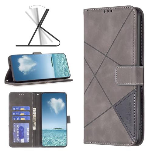 COQUE Hülle für Samsung Galaxy XCover7 Pro Handyhülle, Magnetisches Dreiecksmuster, Brieftasche mit 3 Kartenschlüsseneln, Samsung Galaxy XCover7 Pro Handyhülle-Grau COQUE Hülle für Samsung Galaxy XCover7 Pro Handyhülle, Magnetisches Dreiecksmuster, Brieftasche mit 3 Kartenschlüsseneln, Samsung Galaxy XCover7 Pro Handyhülle-Grau von COQUE