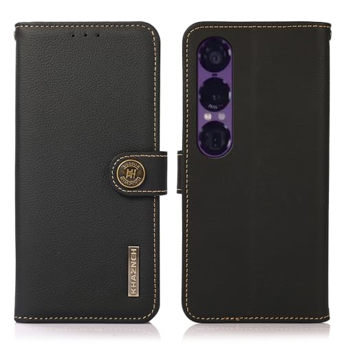 COQUE Hülle für Sony Xperia 1 vii Abdeckung, Kuhleder RFID Anti-Diebstahl-Bürste Handyhülle mit Kartensteckplätzen Stoßfester Flip Folio Schutz für Sony Xperia 1 vii-Nero COQUE Hülle für Sony Xperia 1 vii Abdeckung, Kuhleder RFID Anti-Diebstahl-Bürste Handyhülle mit Kartensteckplätzen Stoßfester Flip Folio Schutz für Sony Xperia 1 vii-Nero von COQUE