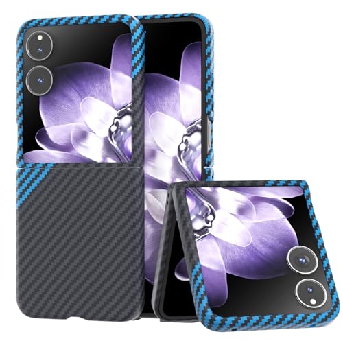 COQUE-Hülle für Xiaomi Mix Flip Hülle, Flip Carbon Fiber Series Handyhülle Xiaomi Mix Flip(Schwarz blau) von COQUE