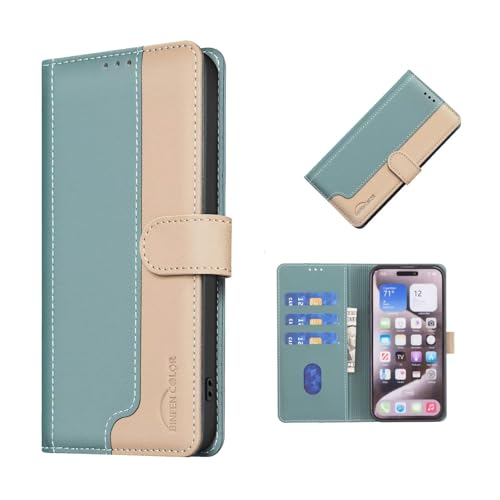COQUE Hülle für Xiaomi Poco X7 Pro Handyhülle RFID Abschirmung Kontrast Litschimuster Geldbörse mit 3 Kartensteckplätzen Xiaomi Poco X7 Pro Handyhülle-Grün COQUE Hülle für Xiaomi Poco X7 Pro Handyhülle RFID Abschirmung Kontrast Litschimuster Geldbörse mit 3 Kartensteckplätzen Xiaomi Poco X7 Pro Handyhülle-Grün von COQUE