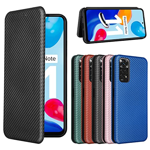 COQUE Hülle für Xiaomi Redmi Note 11S 5G Handyhülle,Ultradünne Karbonfaser Tough Anti-Drop Anti-Skid Shell,All-Inclusive 306°Protection Folding Phone Cover for Xiaomi Redmi Note 11S 5G-Schwarz von COQUE