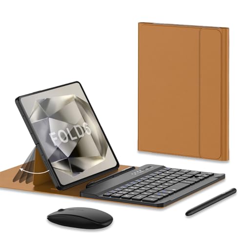 COQUE Mobiles Office-Zubehörset für Samsung Galaxy Z Fold 6, Tastaturholster/Tastatur/Stiftschlitz/Halteretui/Klappbare Ledertasche, Office-Set-Braun COQUE Mobiles Office-Zubehörset für Samsung Galaxy Z Fold 6, Tastaturholster/Tastatur/Stiftschlitz/Halteretui/Klappbare Ledertasche, Office-Set-Braun von COQUE