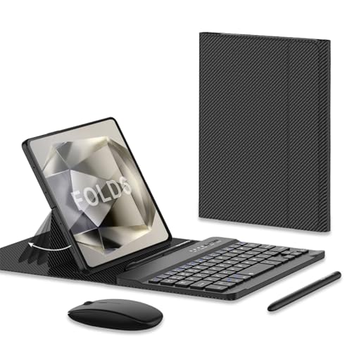 COQUE Mobiles Office-Zubehörset für Samsung Galaxy Z Fold 6, Tastaturholster/Tastatur/Stiftschlitz/Halteretui/Klappbare Ledertasche, Office-Set-Kohlefaser COQUE Mobiles Office-Zubehörset für Samsung Galaxy Z Fold 6, Tastaturholster/Tastatur/Stiftschlitz/Halteretui/Klappbare Ledertasche, Office-Set-Kohlefaser von COQUE