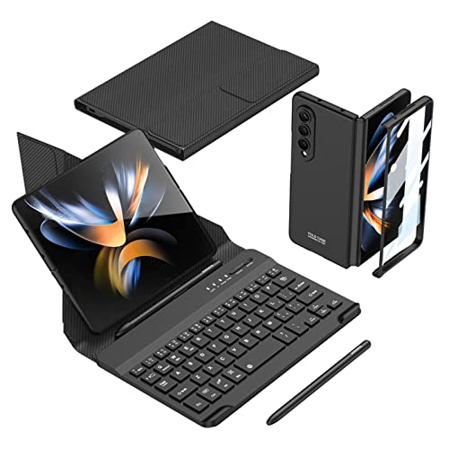 COQUE Samsung Galaxy Z Fold 2 Handyhülle,Handy Büro Tastatur+Touch Stift,Schutzfolie integrierte Handy Fall Kit,Faltbare Hülle für Samsung Galaxy Z Fold 2 5G-Kohlefaser von COQUE