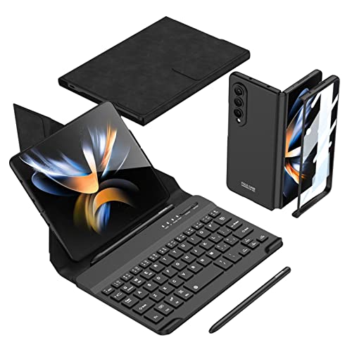 COQUE Samsung Galaxy Z Fold 3 Handyhülle,Handy Büro Tastatur+Touch Stift,Schutzfolie integrierte Handy Fall Kit,Faltbare Hülle für Samsung Galaxy Z Fold 3 5G-Schwarz von COQUE