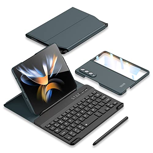COQUE Samsung Galaxy Z Fold 4 Handyhülle,Displayschutzfolie,Tastatur,Lederetuihalter,Stylus + Stiftsteckplatz Telefon Bürosatz,Faltbare Handyhülle für Samsung Galaxy Z Fold 4 5G-Grün COQUE Samsung Galaxy Z Fold 4 Handyhülle,Displayschutzfolie,Tastatur,Lederetuihalter,Stylus + Stiftsteckplatz Telefon Bürosatz,Faltbare Handyhülle für Samsung Galaxy Z Fold 4 5G-Grün von COQUE