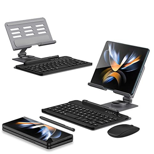 COQUE Samsung Galaxy Z Fold 4 Mobile Office Keyboard Kit, Phone AR Drehwelle + Touch Pen + kabellose Bluetooth Maus, Kit Hülle für Falttelefone Samsung Fold4/Fold3/Fold2/Fold1-Grau von COQUE