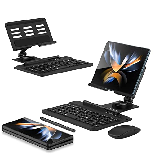 COQUE Samsung Galaxy Z Fold 4 Mobile Office Keyboard Kit, Phone AR Drehwelle + Touch Pen + kabellose Bluetooth Maus, Kit Hülle für Falttelefone Samsung Fold4/Fold3/Fold2/Fold1-Schwarz von COQUE