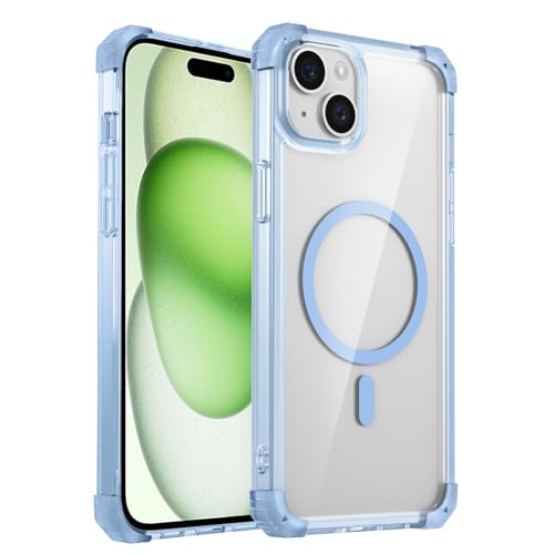 COQUE iPhone 14 Plus Hülle, hoch transparente Anti-Gelben-Hülle, Magnetring Anti-Fall-Telefonabdeckung für iPhone 14 Plus-Blau von COQUE
