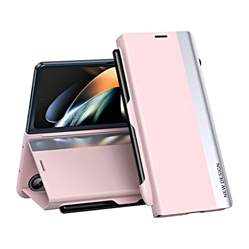 COQUE Hülle für Samsung Galaxy Z Fold4 Gehäuse,Magnetische Lederhülle für Smartphones auf der rechten Seite,Stoßfeste TPU Handyhülle für Samsung Galaxy Z Fold4-Rosa von COQUE