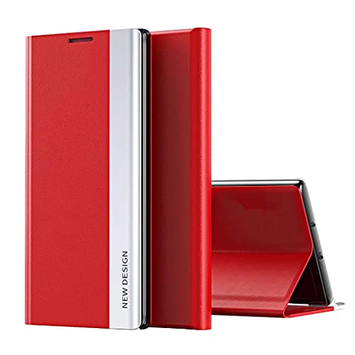 Coque Hülle für Xiaomi 11T Pro Gehäuse,Magnetische Lederhülle für Smartphones auf der rechten Seite,Stoßfeste TPU Handyhülle für Xiaomi 11T Pro-rot von COQUE
