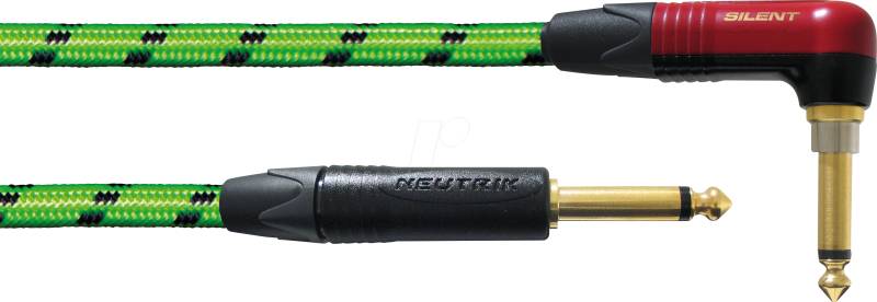 BLACKLIGHT 6PRGS - Instrumentenkabel BLACKLIGHT PR-SILENT, 6 m, grün, 6,3 mm Klinke von CORDIAL