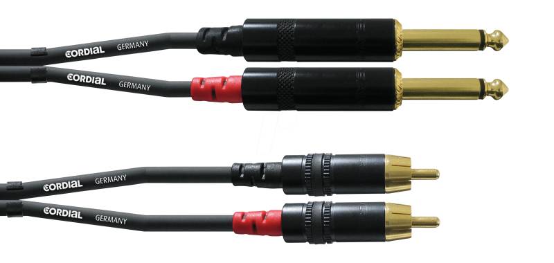 CFU-PC 0,6 - 2x Kabel, Klinkenstecker auf Cinchstecker, 0,6 m von CORDIAL