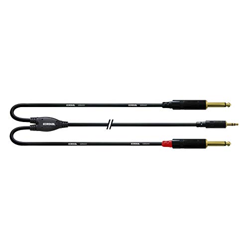 CORDIAL CABLES Audiokabel Stereo-Miniklinke - 2 Mono-Klinkenstecker 90 cm BRETELLE Essentials Kabel Mini-Klinke / Klinke von CORDIAL