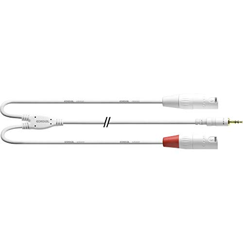 CORDIAL CABLES Y-Kabel mit Mini-Stereo-Klinkenstecker/2 XLR-Stecker 1,8 m weiß BRETELLE Essentials Mini-Jack / XLR-Kabel CORDIAL CABLES Y-Kabel mit Mini-Stereo-Klinkenstecker/2 XLR-Stecker 1,8 m weiß BRETELLE Essentials Mini-Jack / XLR-Kabel von CORDIAL