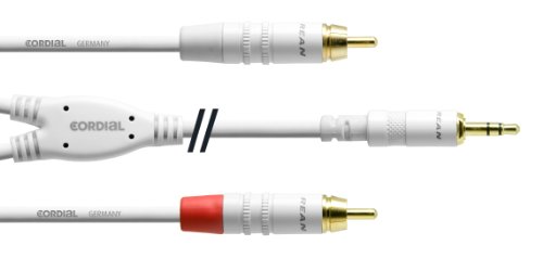 CORDIAL CABLES Y-Kabel mit Minijack/Rca-Träger 6 m weiss BRETELLE Essentials Mini-Jack / RCA-Kabel CORDIAL CABLES Y-Kabel mit Minijack/Rca-Träger 6 m weiss BRETELLE Essentials Mini-Jack / RCA-Kabel von CORDIAL