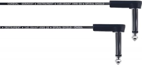 CORDIAL - ECL EI0.15RR - Kabel patch flach Gitarre jack abgewinkelt 15 cm von CORDIAL