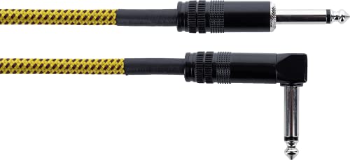 CORDIAL - ECL EI5PR-TWEED-YE - Kabel Gitarre jack recht/abgewinkelt 5 m tweed gelb von CORDIAL