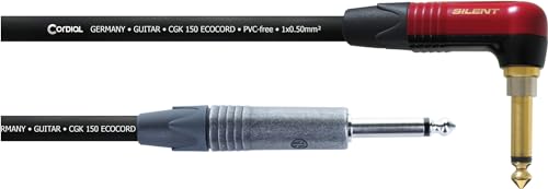 CORDIAL - Gitarrenkabel 6m Winkelstecker silent retro - ECL ECOCORD-6PR-SIL CORDIAL - Gitarrenkabel 6m Winkelstecker silent retro - ECL ECOCORD-6PR-SIL von CORDIAL