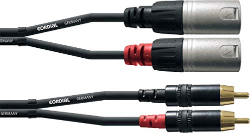 CORDIAL Kabel audio doppelt XLR male/Rca 3 m Kabel AUDIO Essentials RCA von CORDIAL