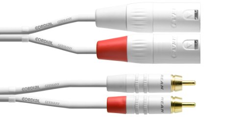 CORDIAL Kabel audio doppelt XLR males/Rca 3 m weiß Kabel AUDIO Essentials RCA von CORDIAL