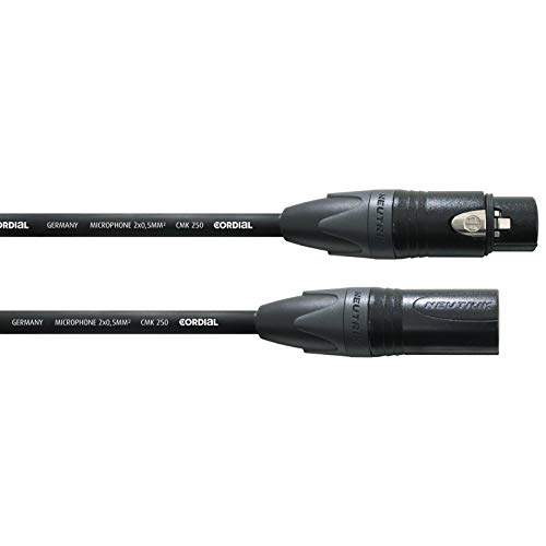 CORDIAL - CSM10FM-GOLD250 - Mikrofonkabel XLR 10 m Querschnitt 0,5 mm2 Kontakte vergoldet, Stecker NEUTRIK XLR NC3 XX f/m vergoldet, Peak CORDIAL - CSM10FM-GOLD250 - Mikrofonkabel XLR 10 m Querschnitt 0,5 mm2 Kontakte vergoldet, Stecker NEUTRIK XLR NC3 XX f/m vergoldet, Peak von CORDIAL