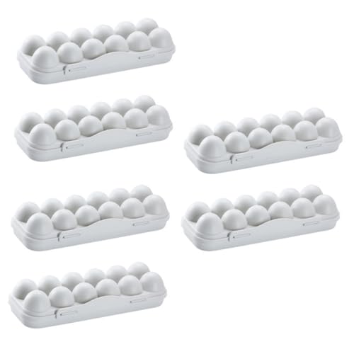 CORHAD 6 Stück 12 Eierhalter Aufbewahrung für die Küche wiederverwendbar Spender klar Stapler eierbox kühlschrankorginizer eierbehälter egg tray praktische Eierablage 12 Gitter Eierablage von CORHAD