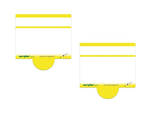 Scrum/Kanban Aufgabenkarten, magnetisch haftende Karte, beschriftbare Karte für agiles Arbeiten, bunt (gelb) von COROPLAN