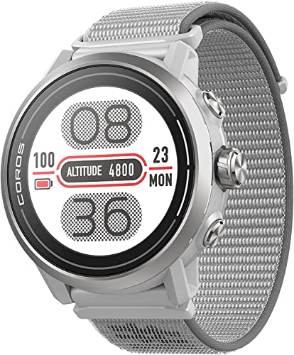 COROS APEX 2 Outdoor GPS-Uhr, 1,2" Saphir-Titan, 14 Tage Akkulaufzeit, Navigation am Handgelenk, Offline-Karten, Herzfrequenzmesser, Schlafüberwachung, Laufen, Radfahren, Skifahren, Klettern, Grau von COROS