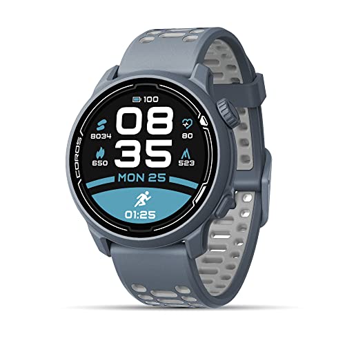 COROS PACE 2 Sportuhr GPS-Herzfrequenzmesser, 20 Tage Lange Akkulaufzeit, Barometer, leicht, Strava, Trainingsplan, Navigation, Laufen, Schlaf-Track, Schwimmen, Fahrrad, Laufband-blaues Silikon von COROS