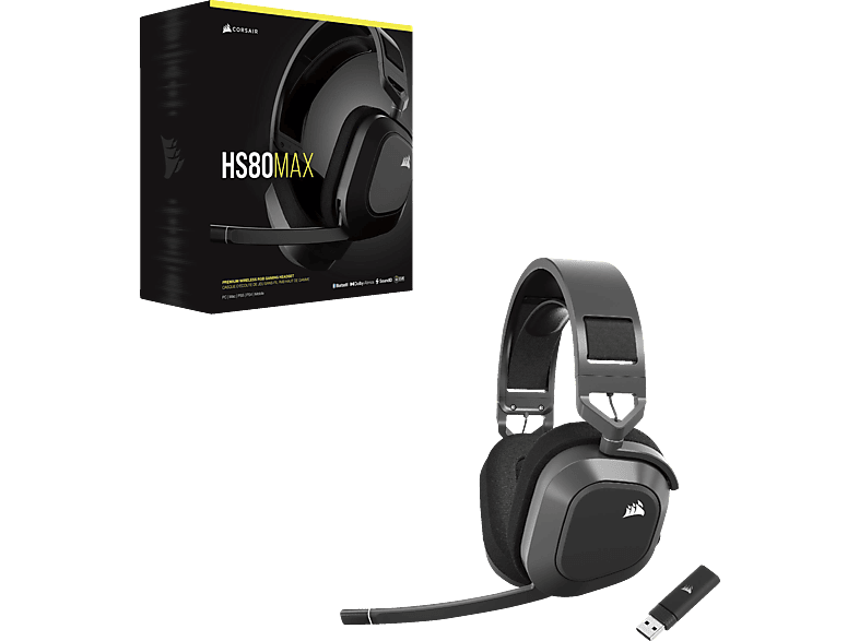 CORSAIR HS80 Max, Over-ear Gaming Headset Bluetooth Stahlgrau von CORSAIR