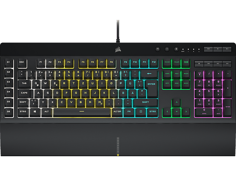 CORSAIR K55 RGB PRO, Tastatur, Mecha-Membran, Sonstiges, kabelgebunden, Schwarz von CORSAIR