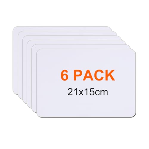 COSHEHKG A5 Weiße Tafel Mini, 6 Stück Whiteboards Trocken Abwischbares Doppelseitige 21x14.8cm Klein Aquarellstift für Schreiben,Zeichnen,Notiz von COSHEHKG